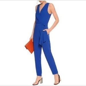 Diane von Furstenberg Blue Wrap Jumpsuit